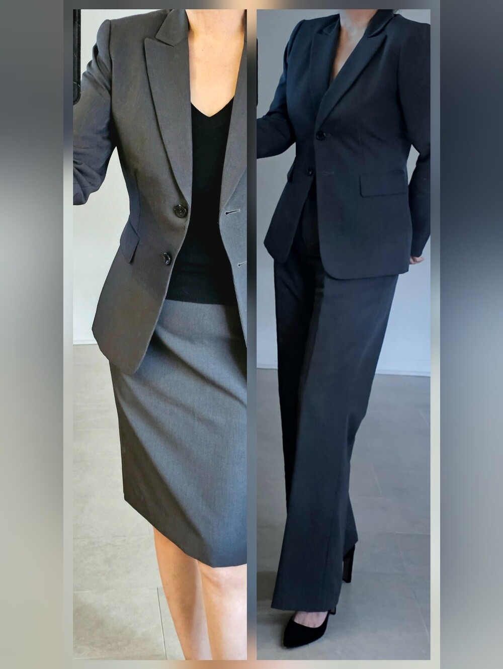Tahari Three Piece Women's Gray Suit - Blazer & Skirt/Pants 10